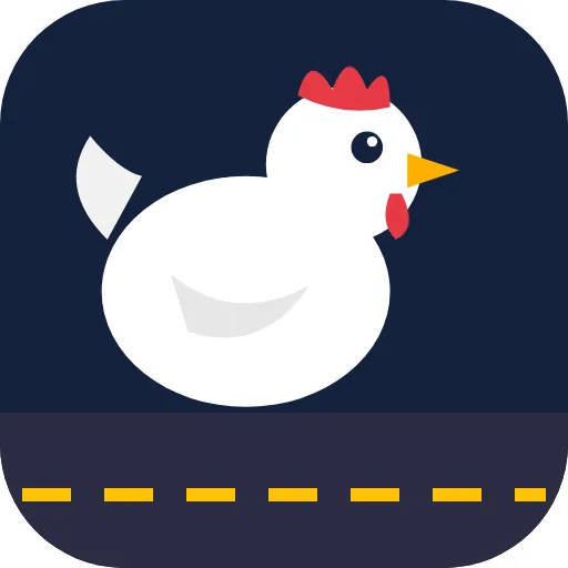 Chicken Road logo, cartoon hen